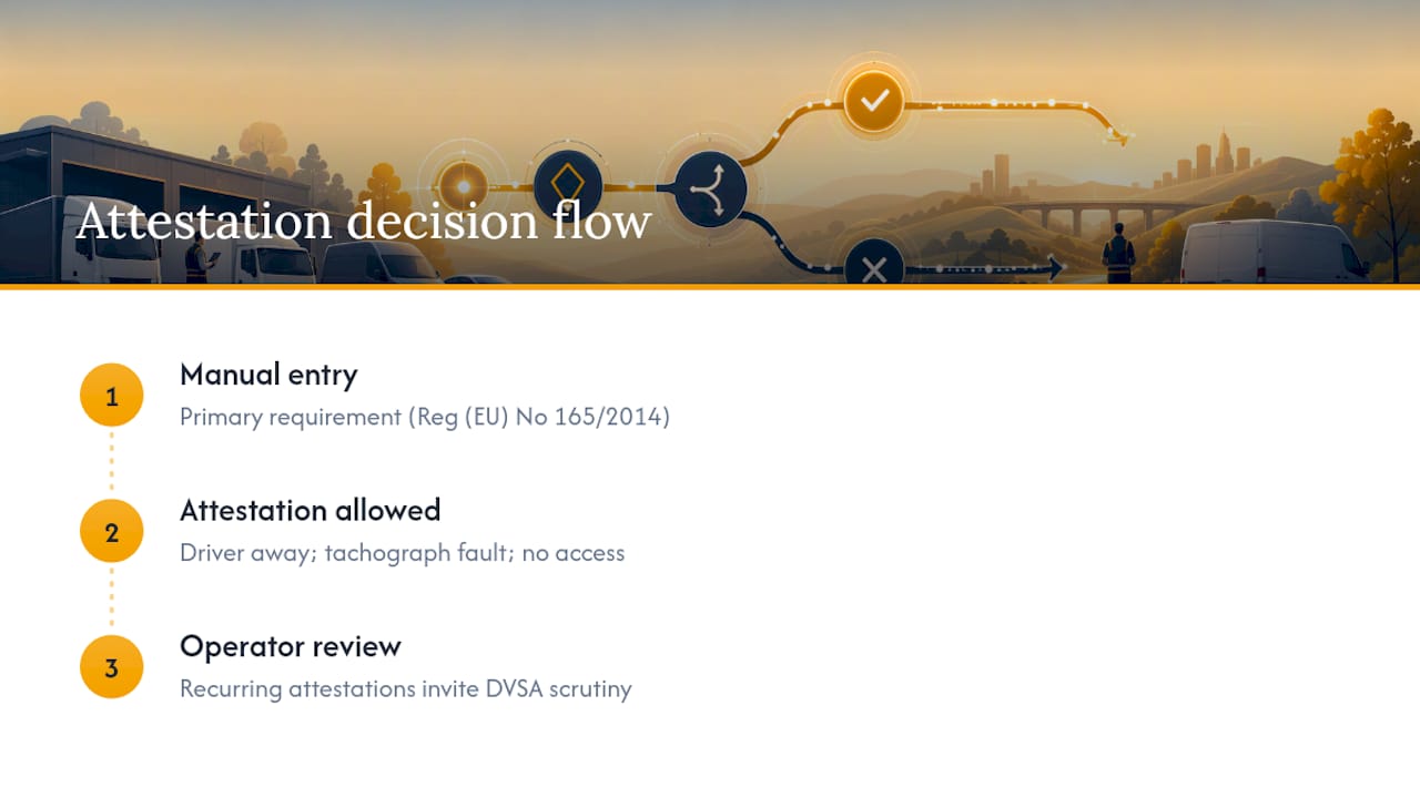 Attestation versus manual entry decision flow