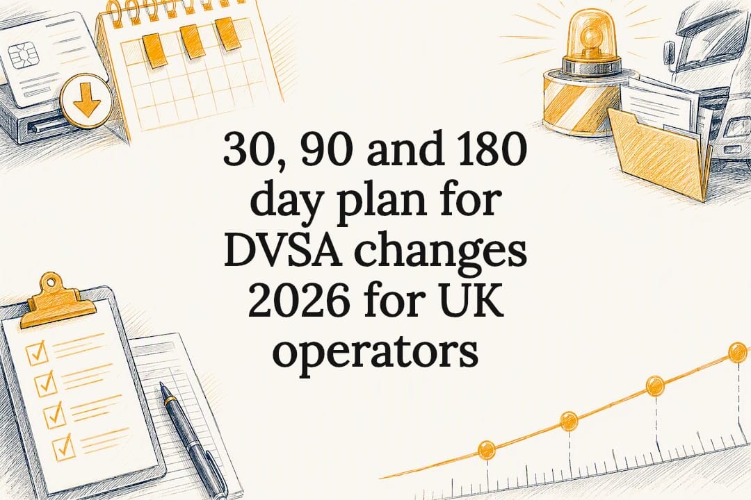 30, 90 and 180 day plan for DVSA changes 2026 for UK operators