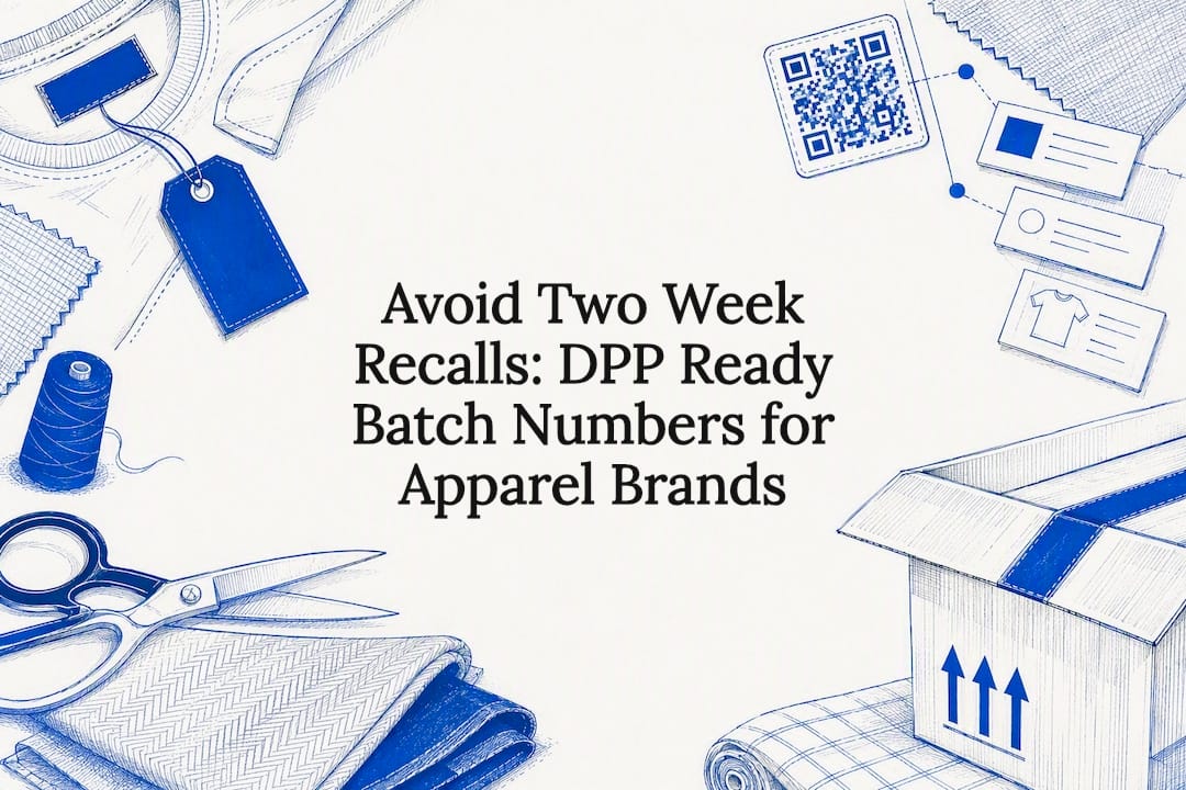 Decorative apparel batch traceability title card