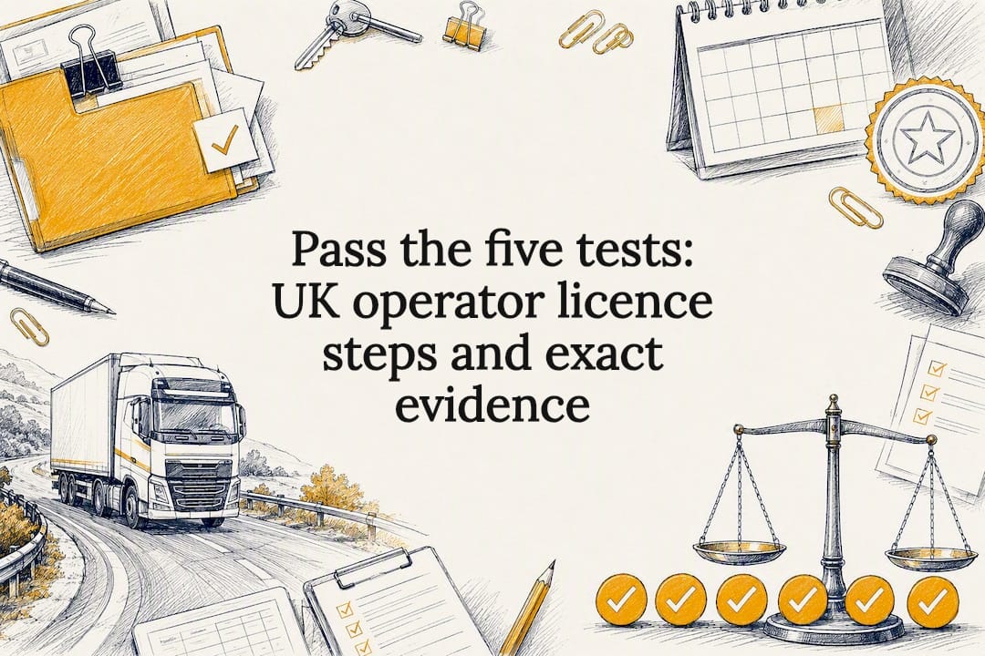 Pass the five tests: UK operator licence steps and exact evidence