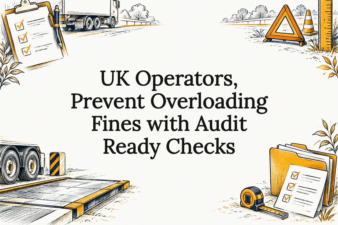 Decorative weighbridge and compliance checks title card