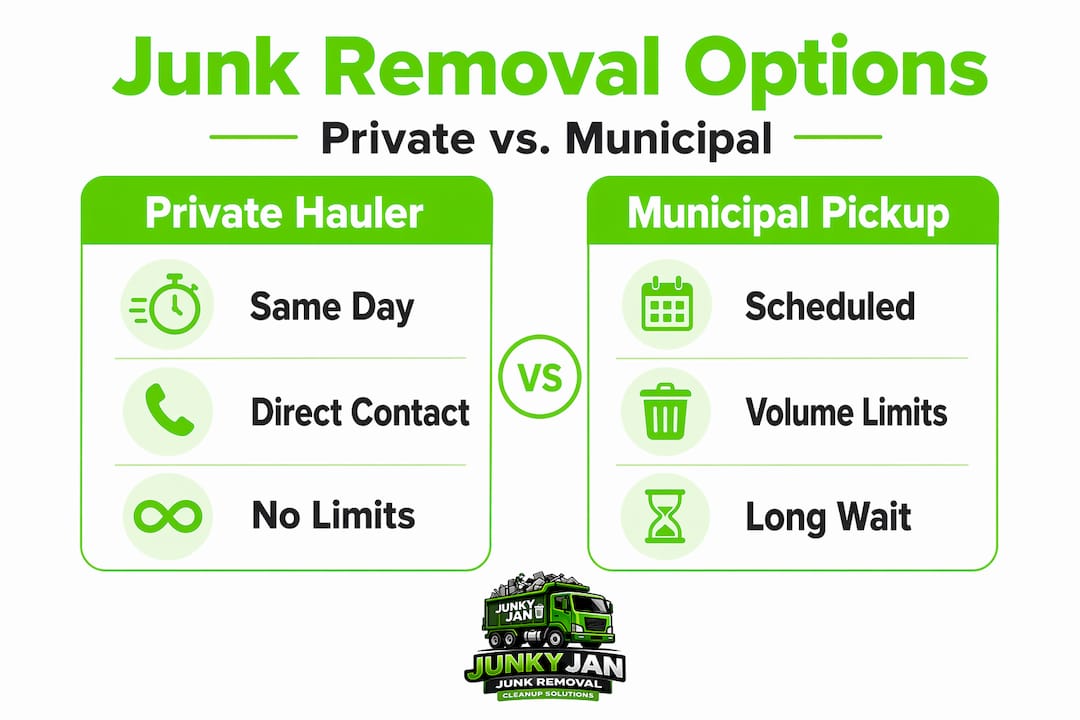 Infographic contrasts private and municipal junk removal
