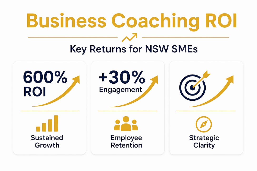 Infographic showing business coaching ROI and returns