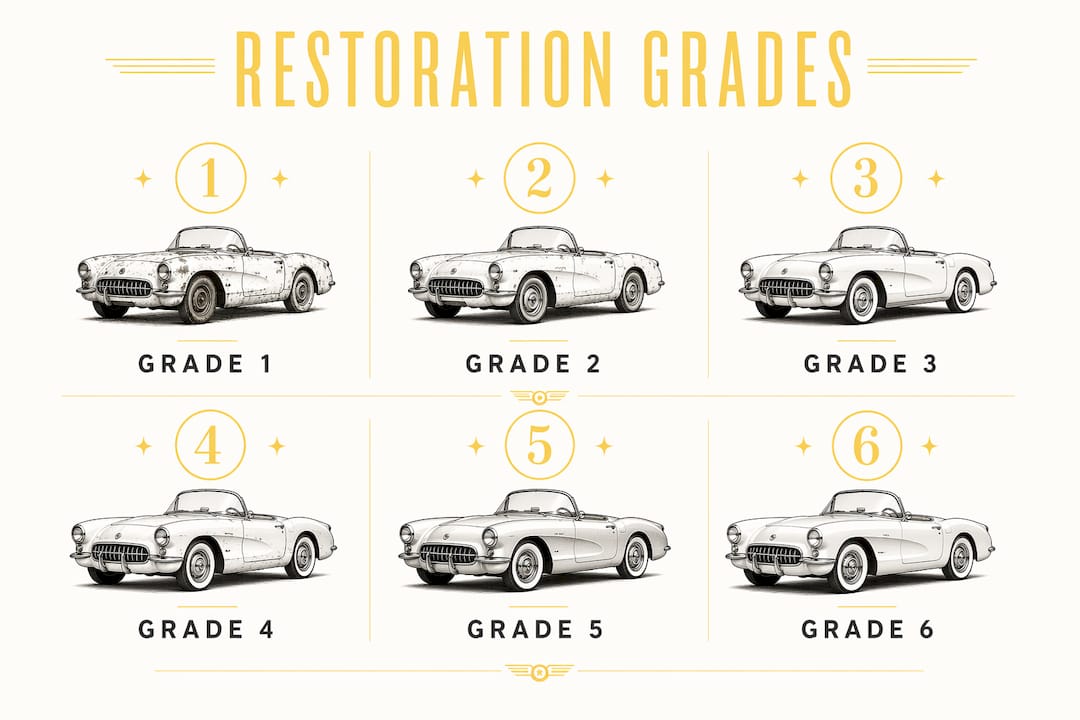 Infographic illustrating restoration grade hierarchy