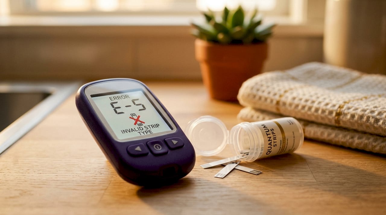 Glucose meter error for incompatible strips