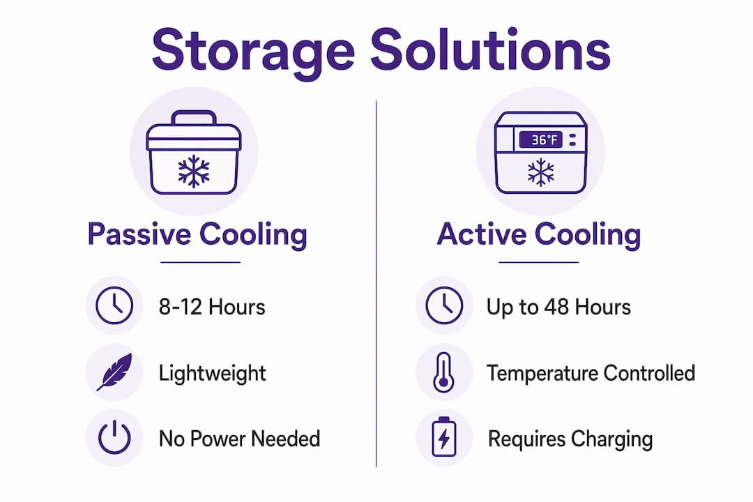 Infographic comparing passive and active cooling storage