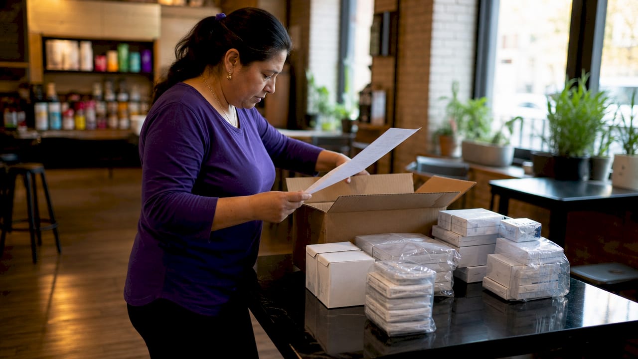 Hands organizing diabetes selling documents