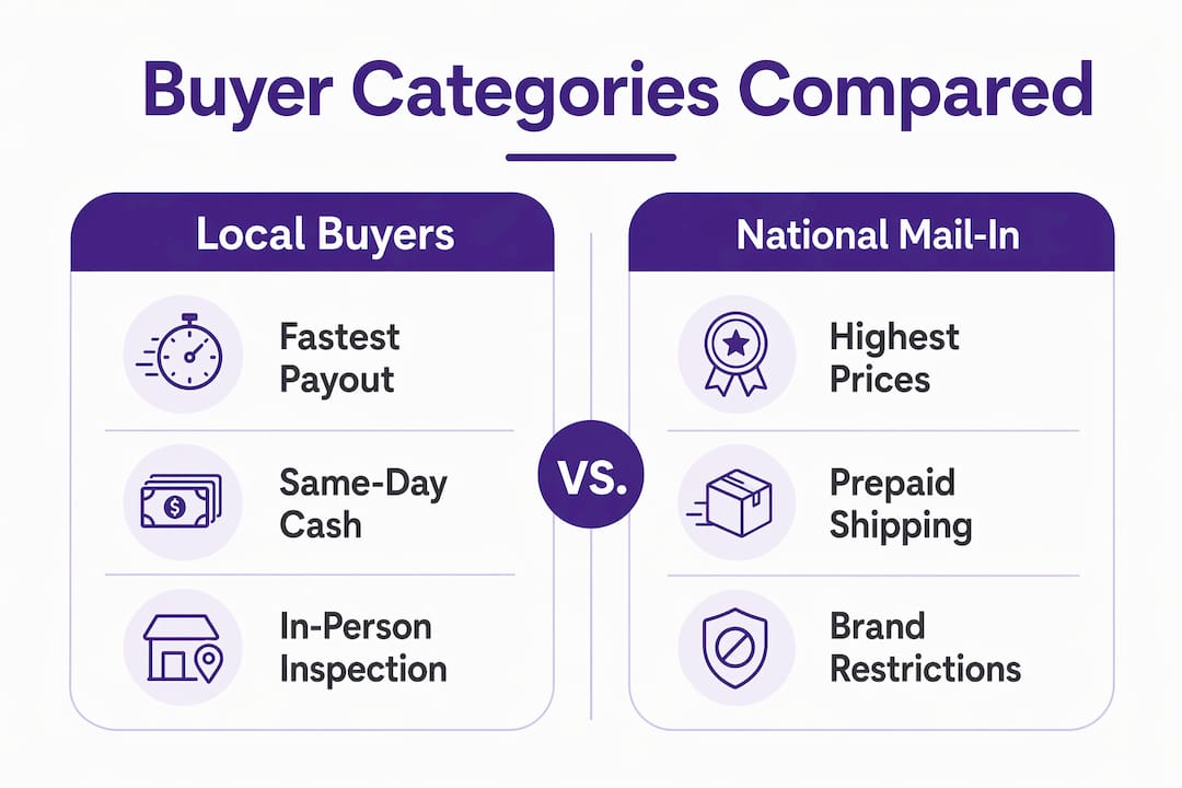 Infographic comparing local and national diabetic supply buyers