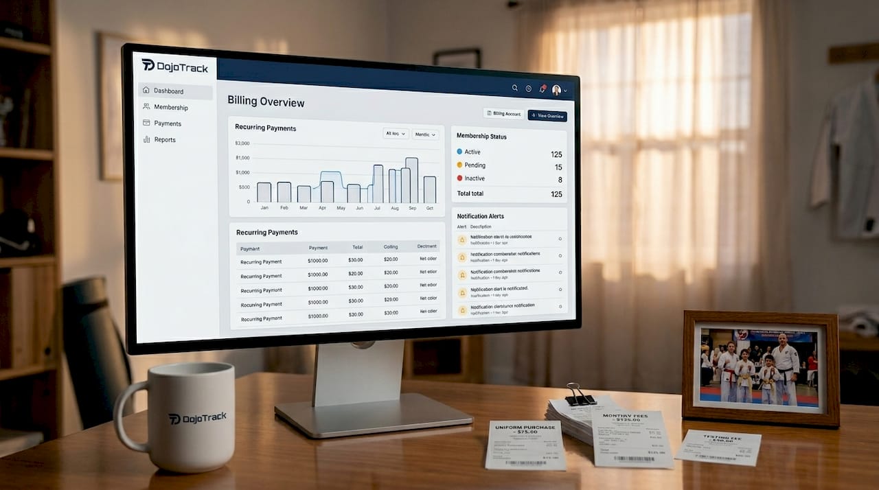 Automated billing dashboard on computer screen