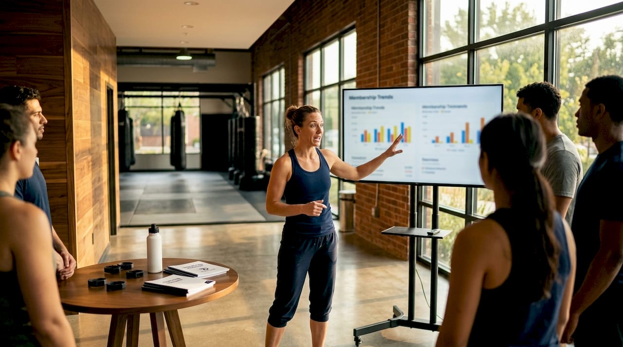 MMA trainer reviews membership retention data