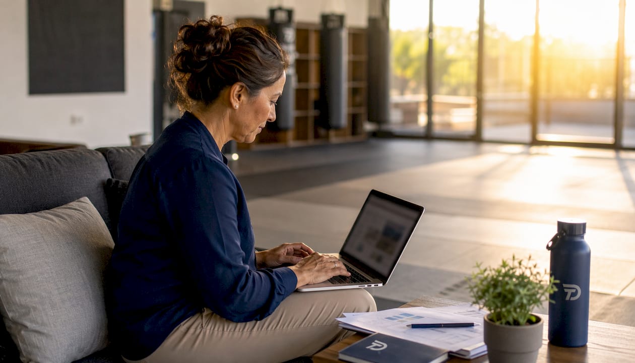 Marketing professional using AI automation tools