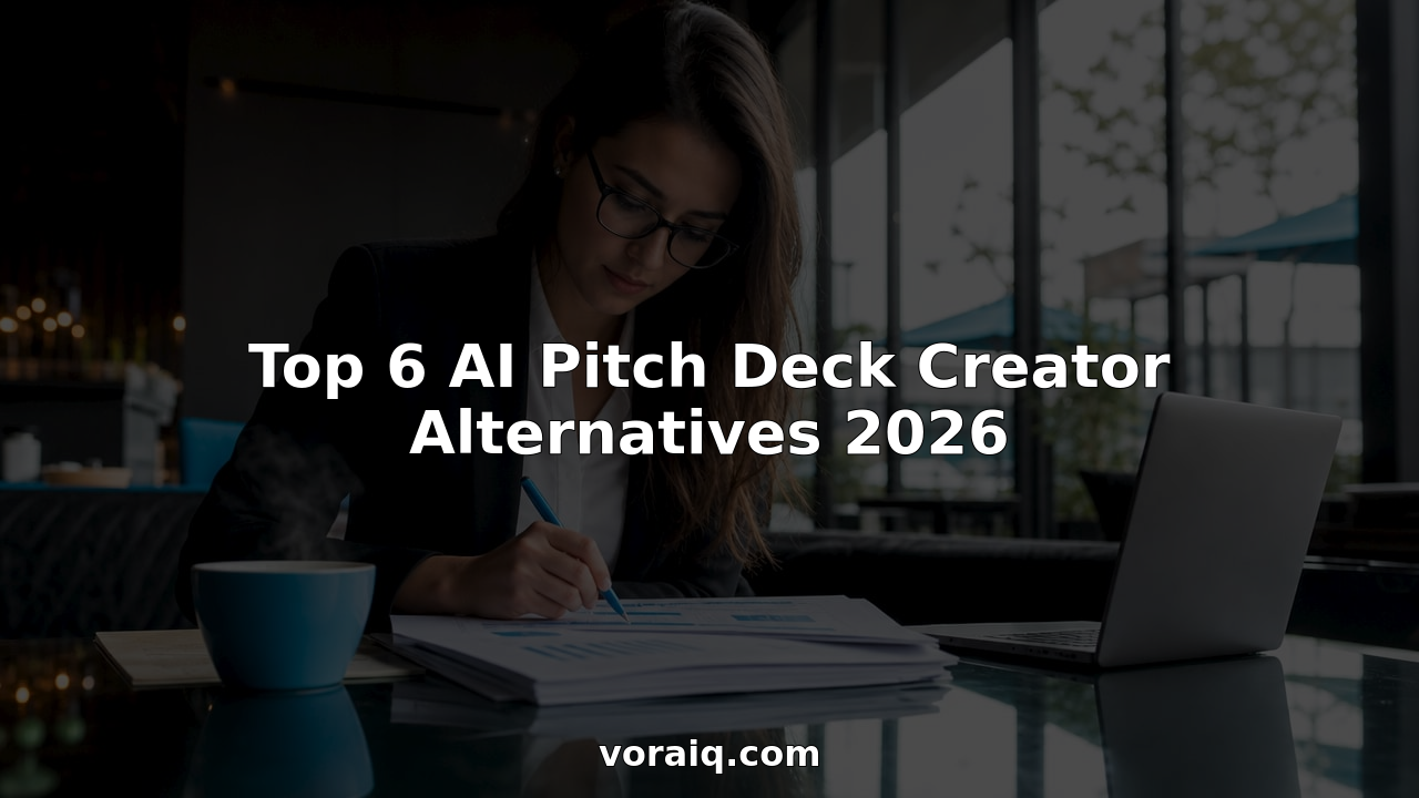 Female entrepreneur reviewing pitch deck drafts at coworking space