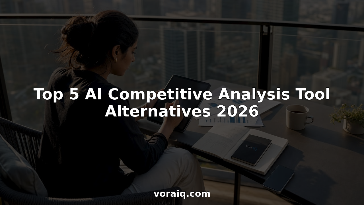 Entrepreneur analyzing AI competitive tool data