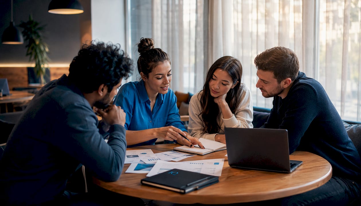 Marketing team discussing AI tools
