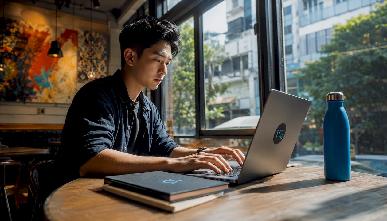 Entrepreneur working on AI data building late