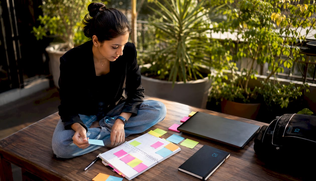 Startup planner templates and worksheets flat lay