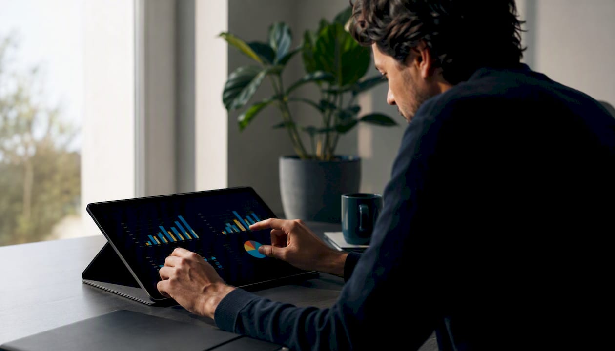 Hands poised over tablet auditing reply rates