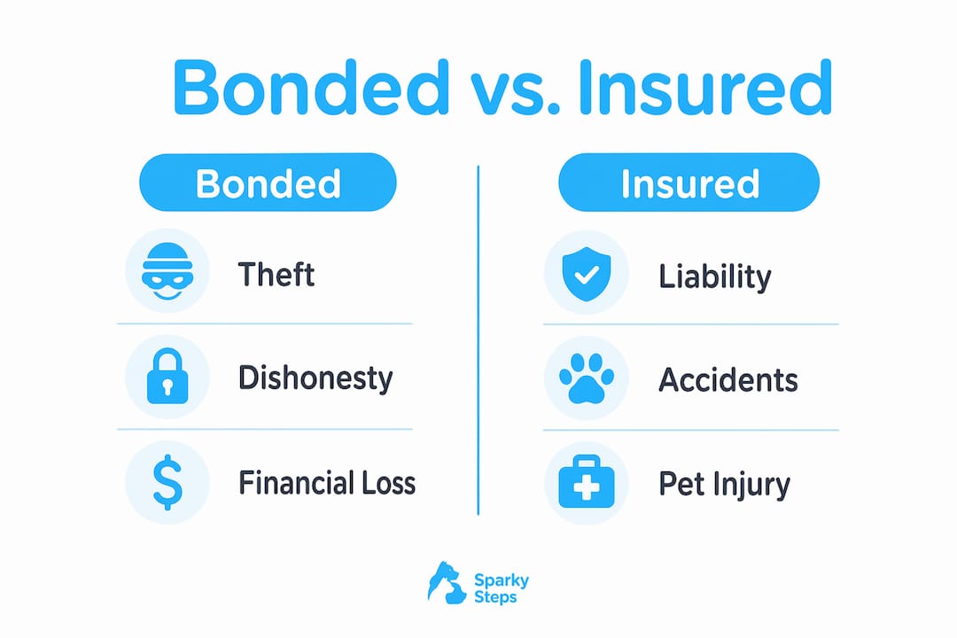 Infographic comparing bonded and insured pet sitters