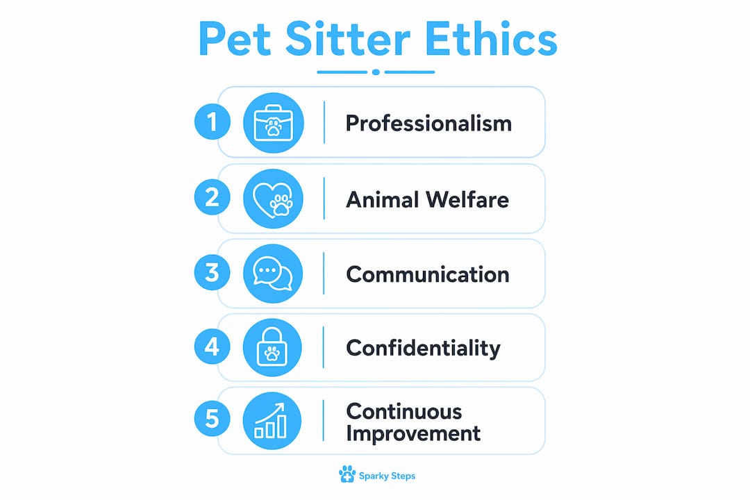 Infographic outlining pet sitter ethics steps