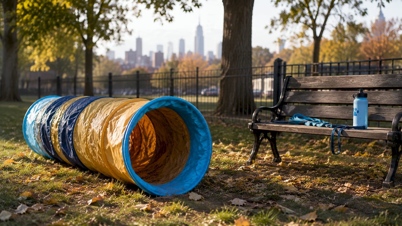 Dog park equipment highlighting exercise and scent play