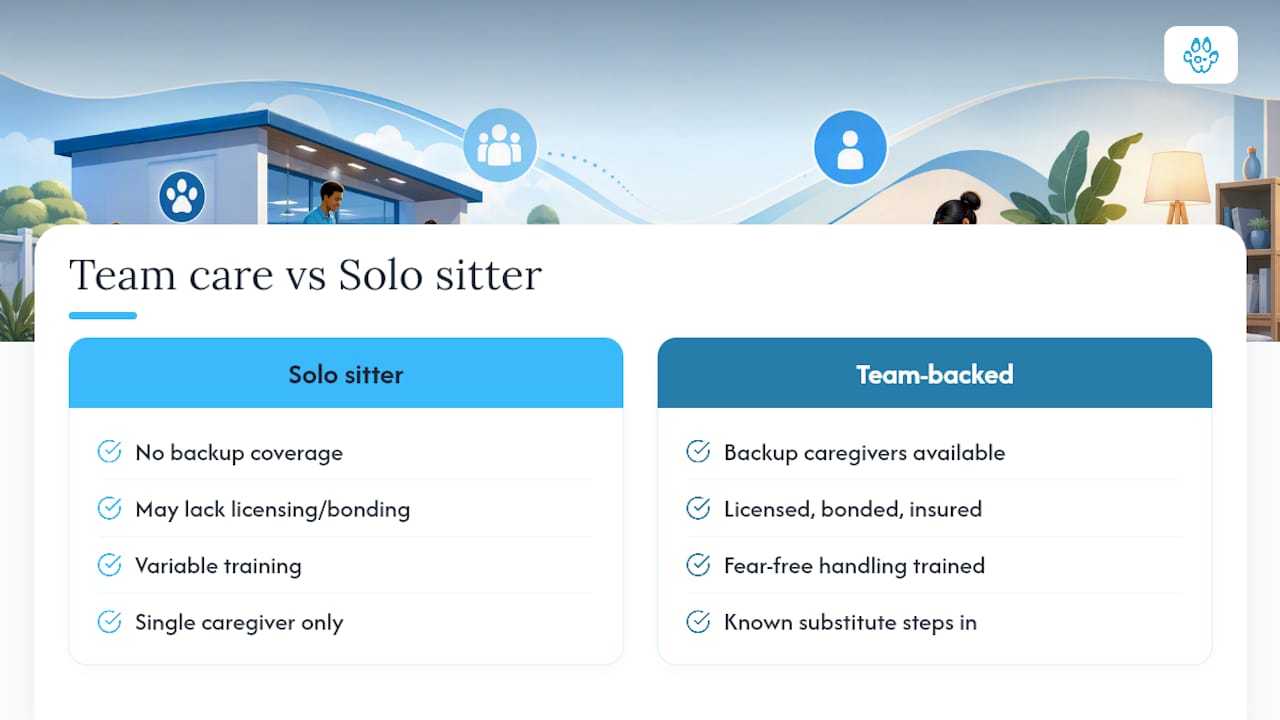 Why Team-Backed Care Beats a Single Sitter, Every Time — overview diagram
