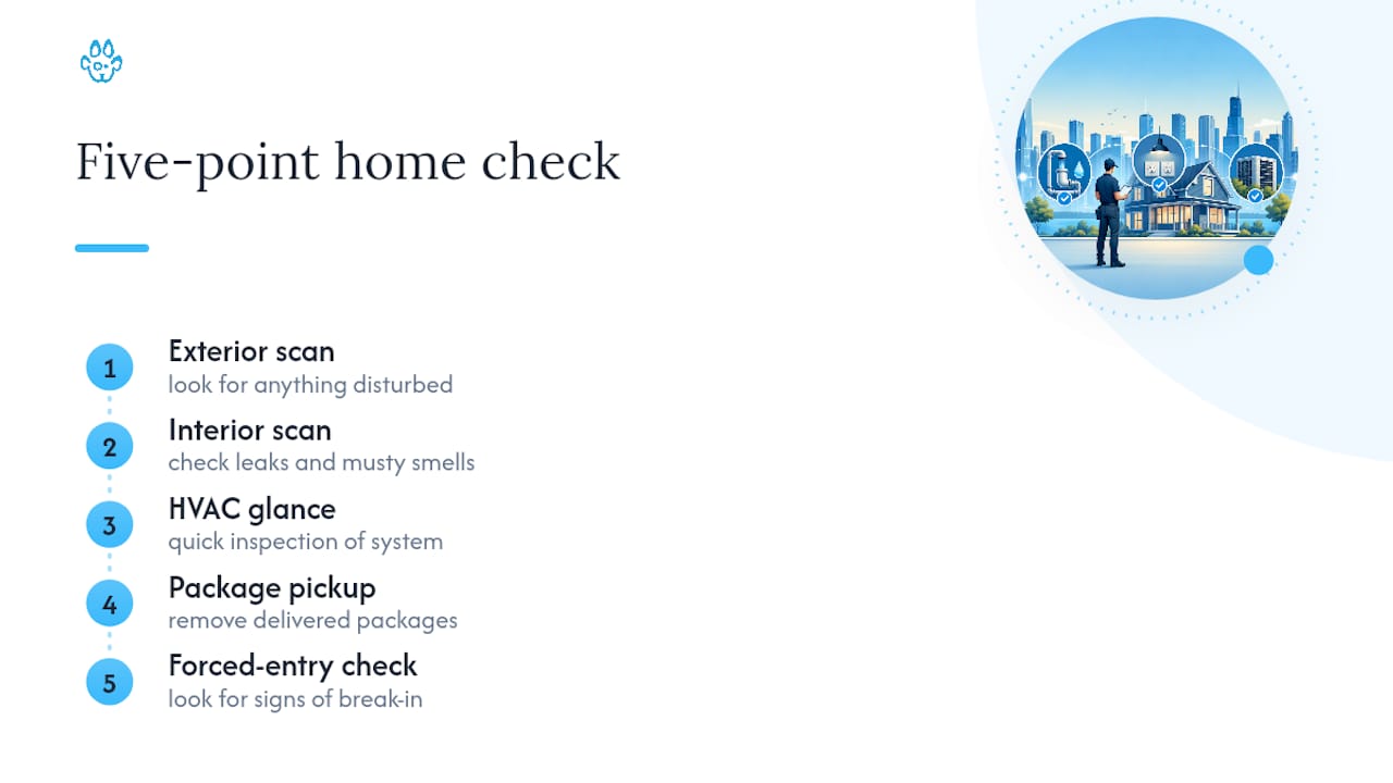 Five-point in-person home inspection checklist