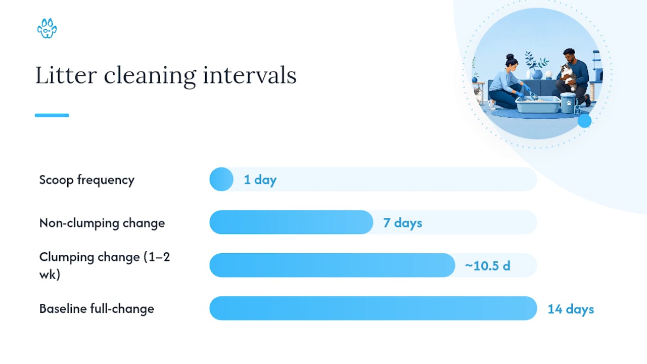 Cat litter cleaning schedule timeline
