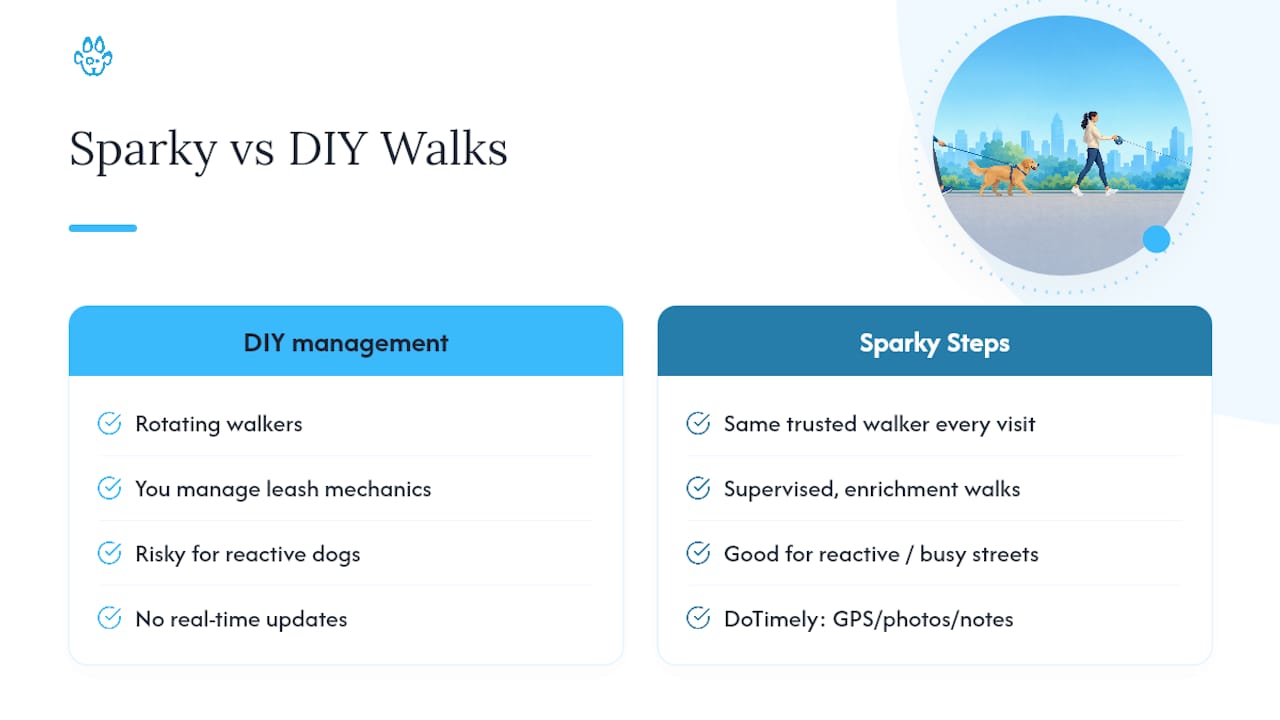 An Alternative to Managing the Mechanics Yourself: Sparky Steps — overview diagram