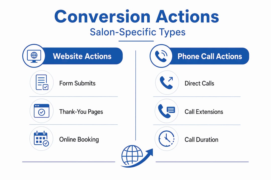 Infographic comparing website and phone call conversion actions
