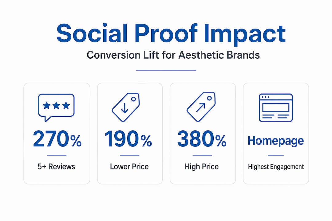 Infographic showing social proof conversion statistics