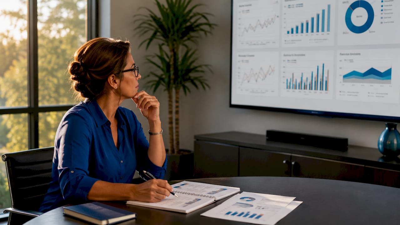 Clinic manager reviewing website SEO engagement