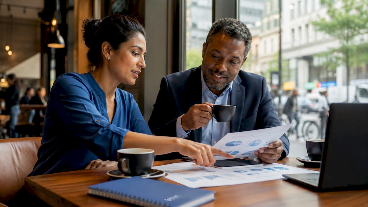 Healthcare marketers discussing patient acquisition reports