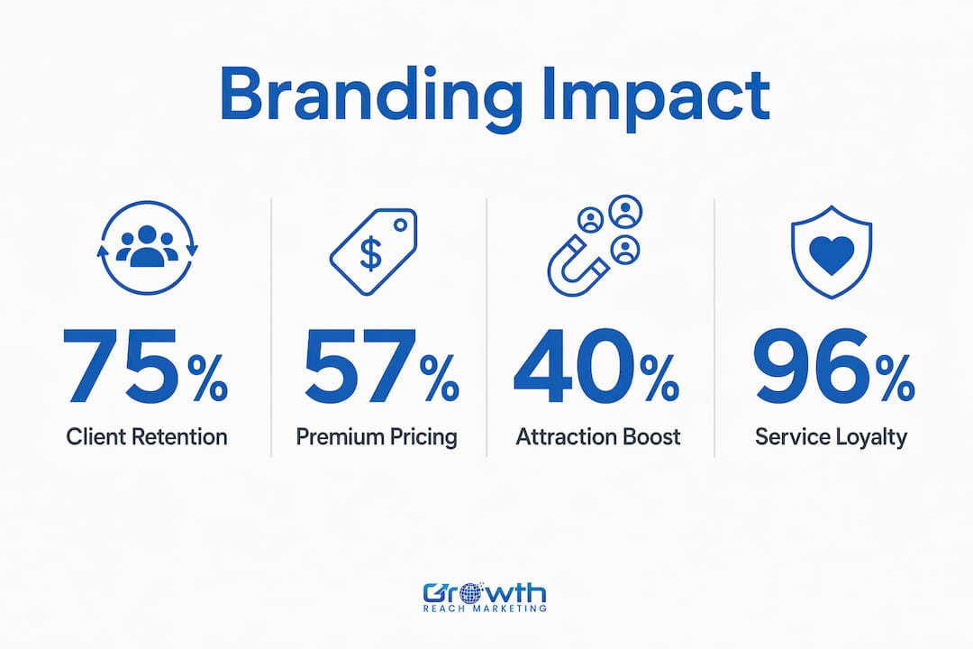 Infographic showing salon branding impact statistics