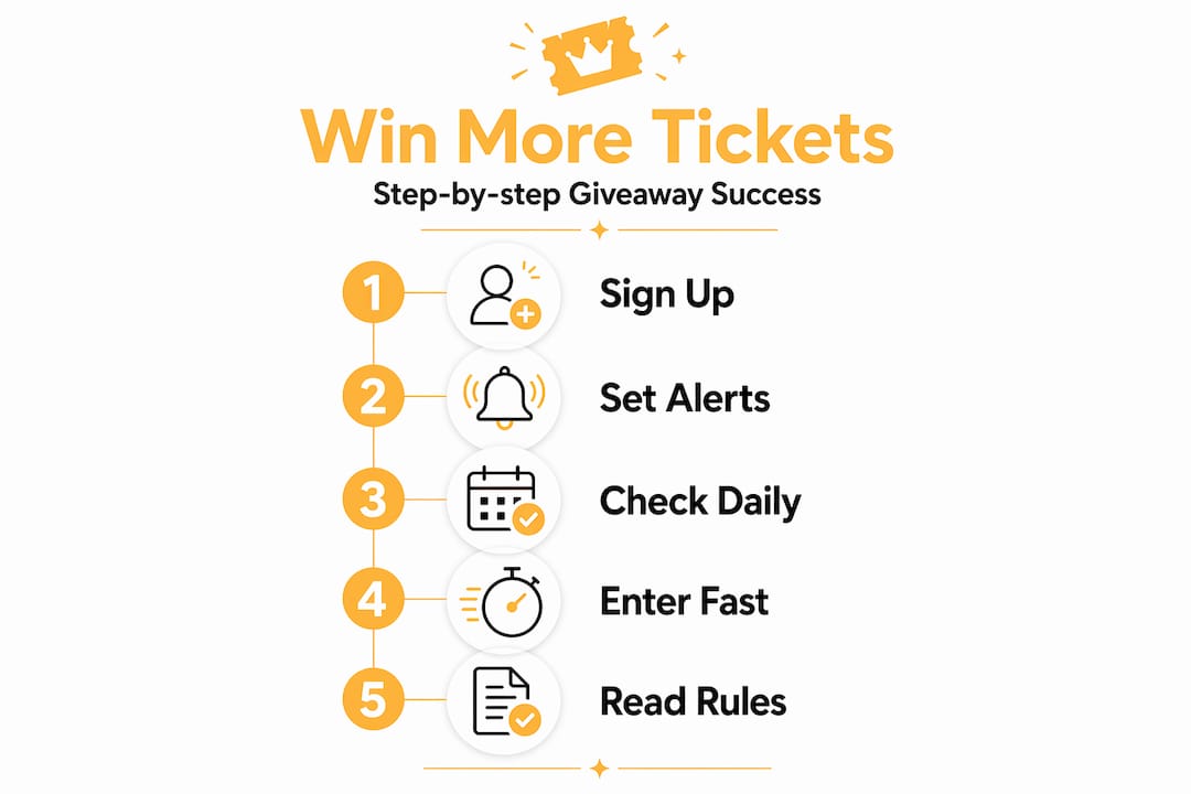 Step-by-step infographic for ticket giveaway strategy
