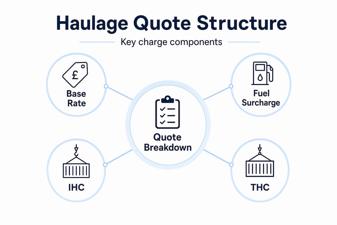 Hierarchy infographic of haulage quote components