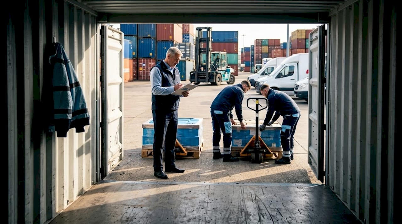 Supervisor overseeing secure container loading process