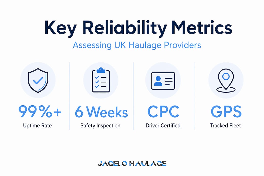 Infographic with haulage reliability key metrics