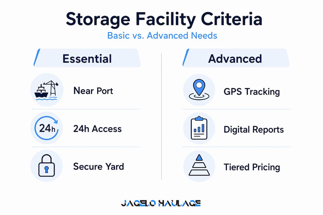 Infographic comparing essential and advanced storage features