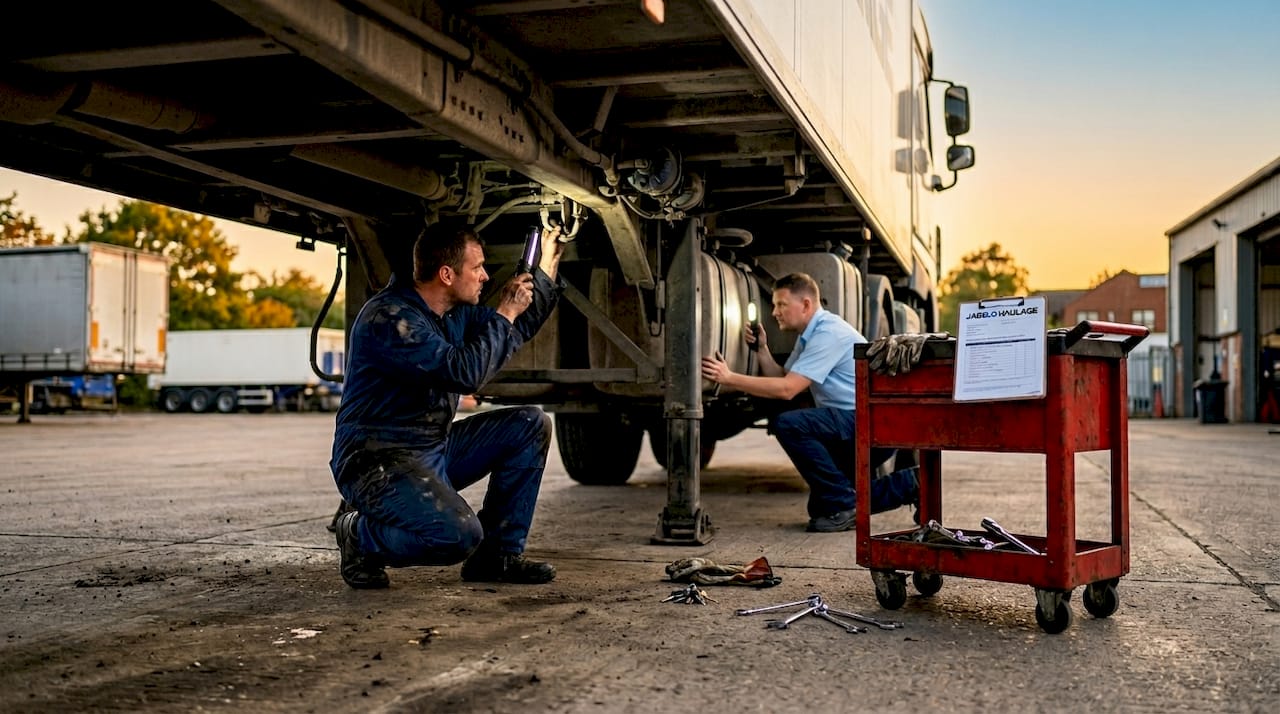Mechanics perform preventative fleet maintenance