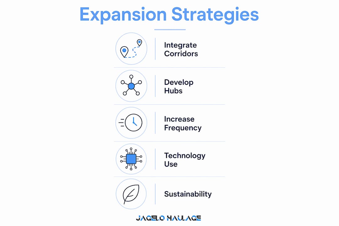 Infographic illustrating container haulage expansion strategies