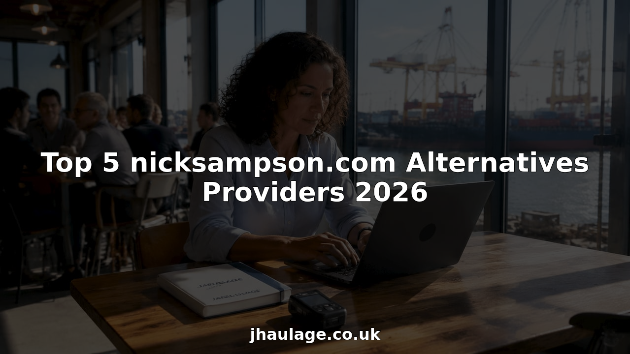 Logistic manager working at desk with port view