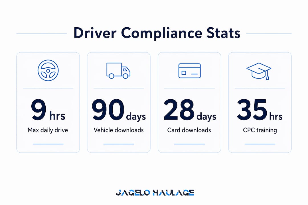Infographic showing driver compliance statistics