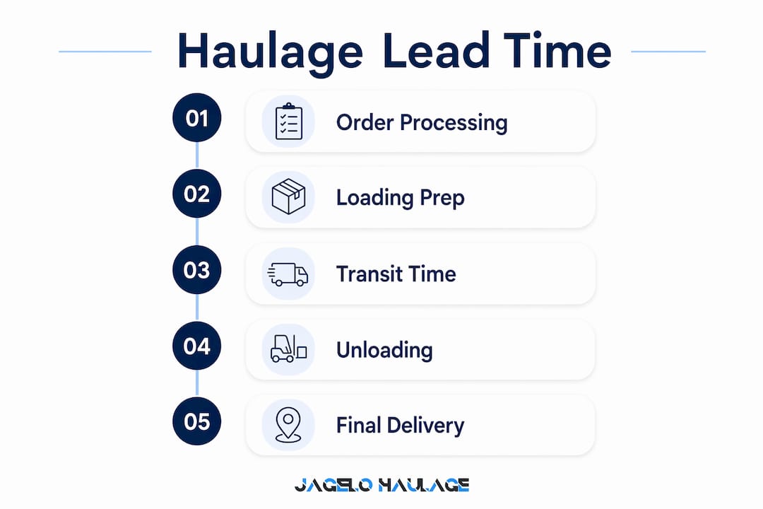 Infographic showing haulage lead time components