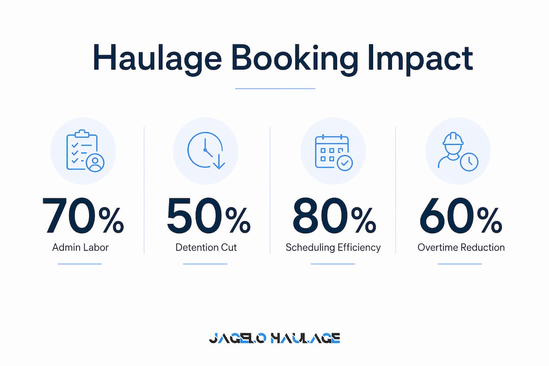 Infographic showing haulage booking efficiency statistics