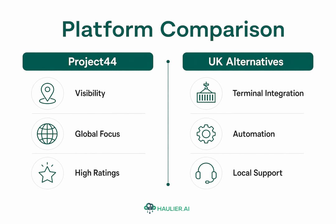 Infographic comparing Project44 and UK alternatives
