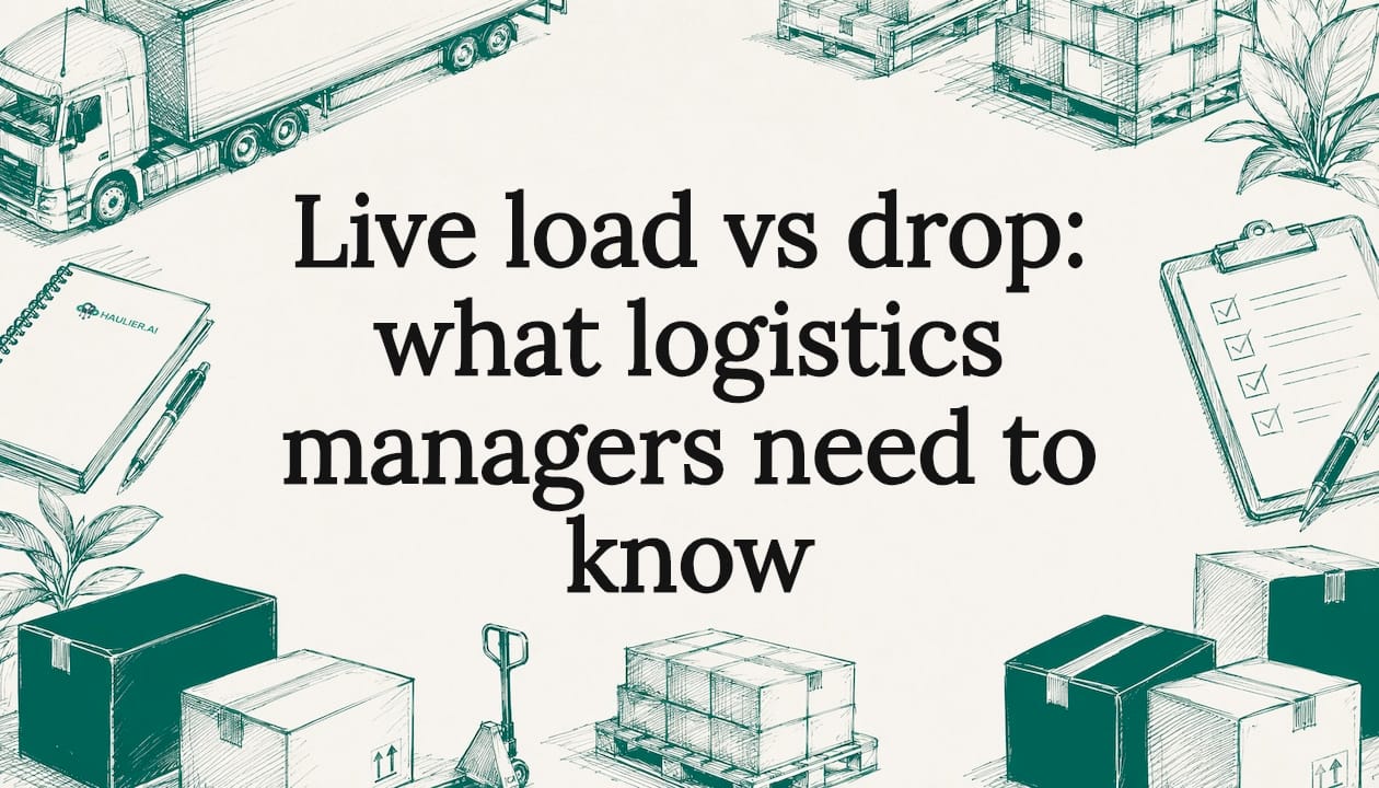 Decorative logistics themed title card illustration