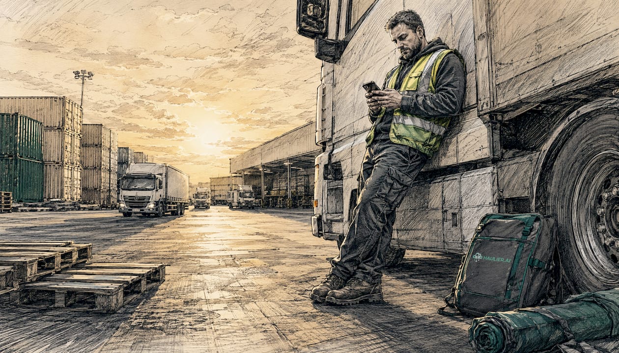 Driver waiting by loading dock
