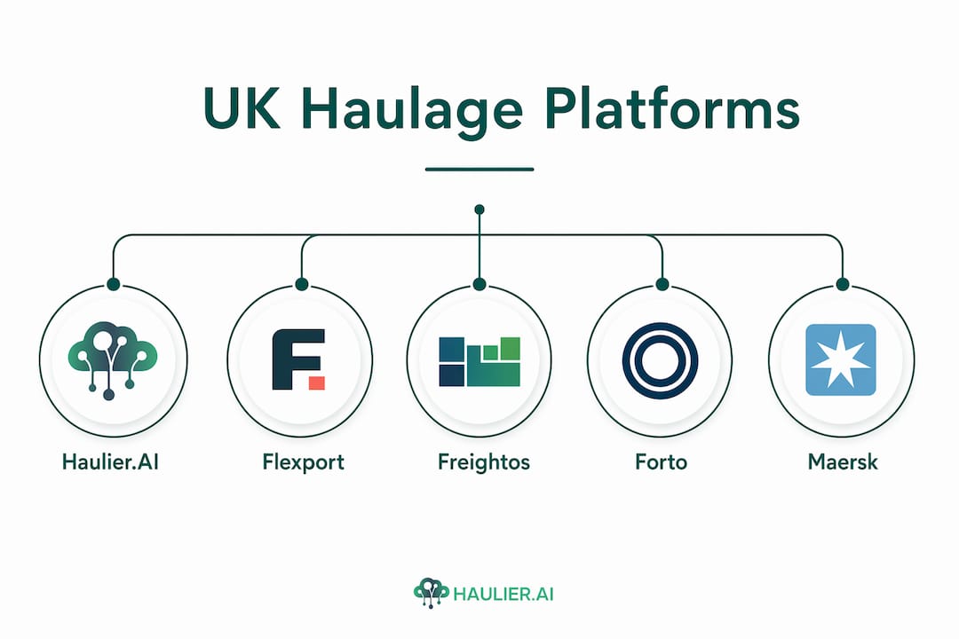 Hierarchy infographic comparing UK haulage platforms
