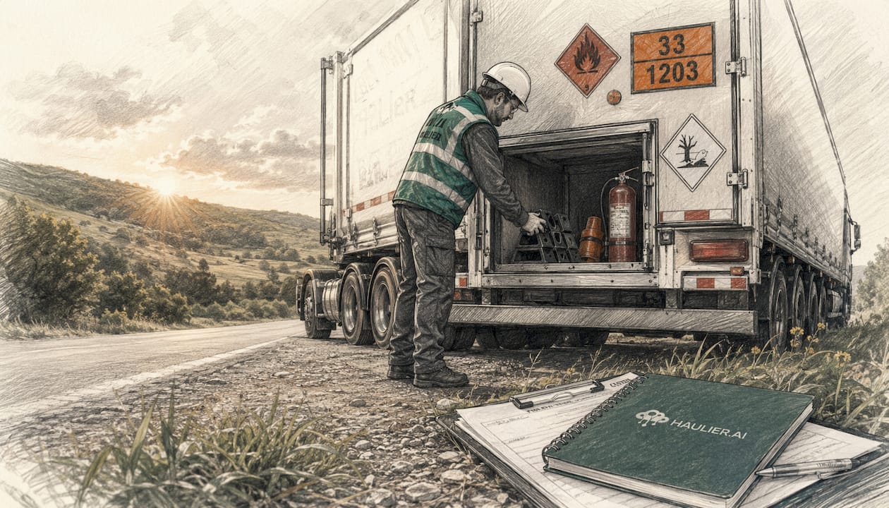 ADR container haulage vehicle roadside inspection