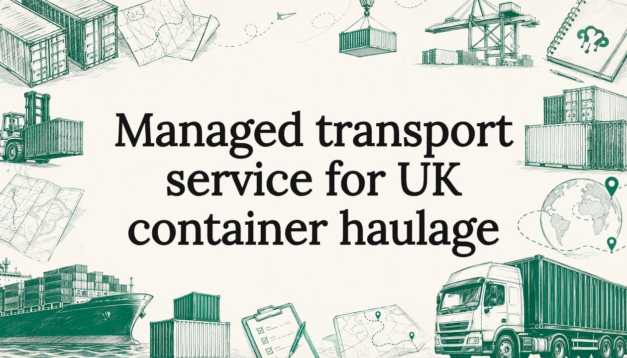 Decorative title card illustration with transport icons